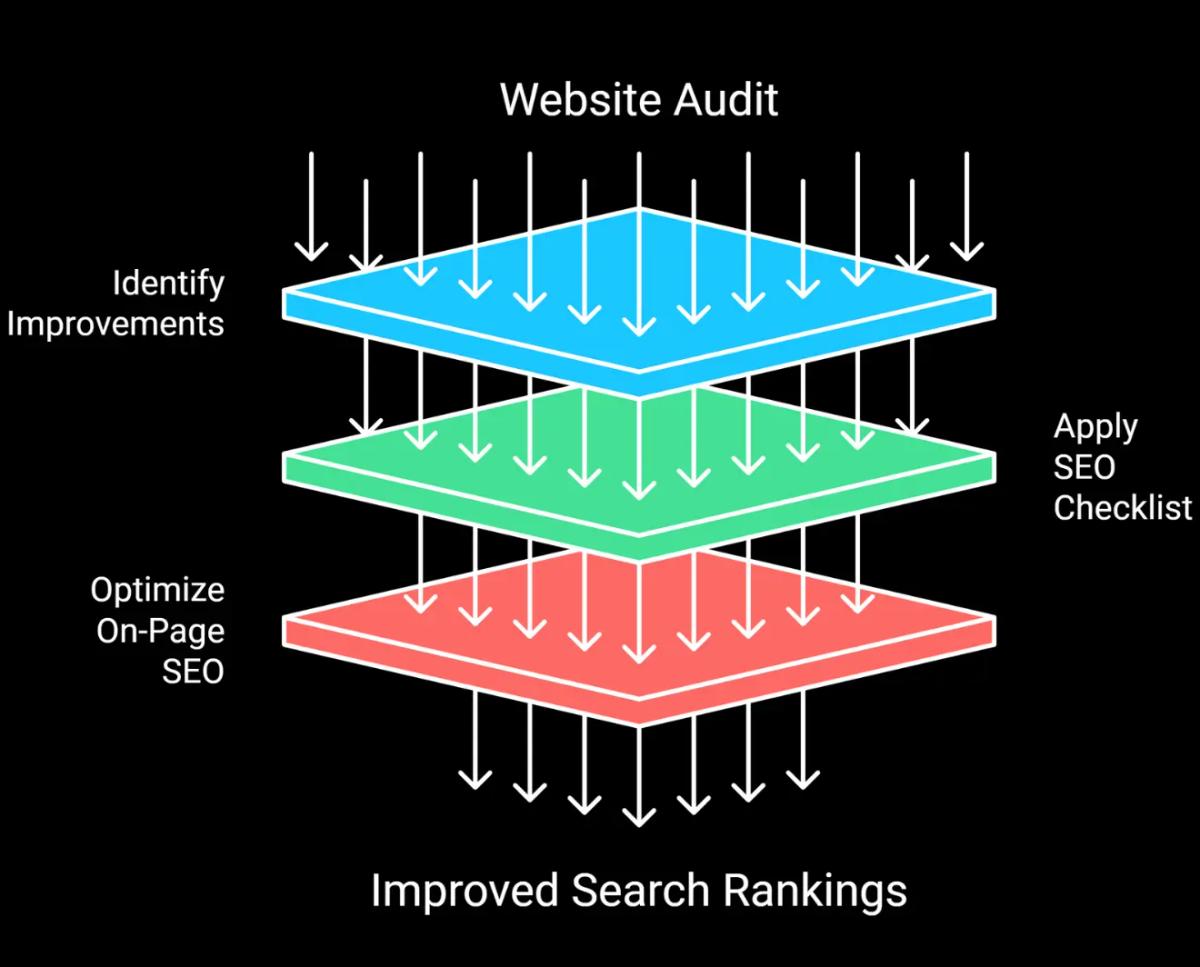 Infographic showing Webflow SEO strategy and optimization
